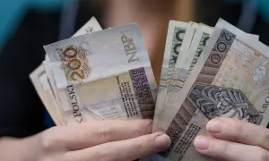 Ręce trzymające banknoty 200 zł. Czy to odpowiedź na pytanie, ile zarabia dyrektor żłobka?