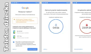 Ekran telefonu dziecka pokazuje, jak zrobić kontrolę rodzicielską. Urządzenie zablokowane na 23:59:34.
