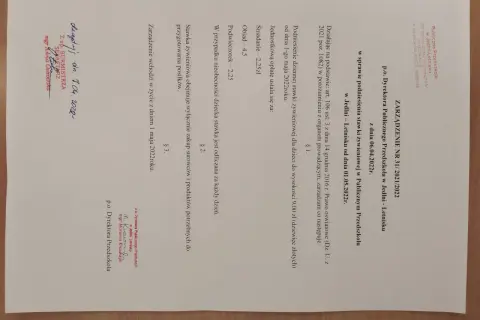 Zarządzenie nr 31/2021/2022 określa, ile kosztuje wyżywienie w przedszkolu publicznym: 9,00 zł dziennie.