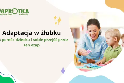 Adaptacja w żłobku: czy żłobek to dobry pomysł? Nauczycielka z uśmiechem bawi się z dziećmi.