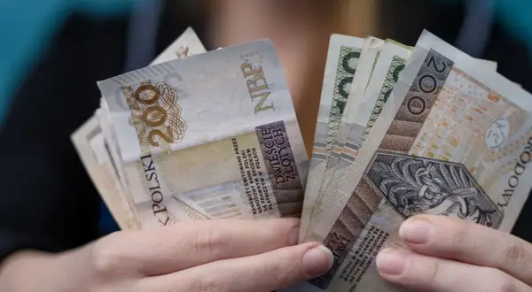 Ręce trzymające banknoty 200 zł. Czy to odpowiedź na pytanie, ile zarabia dyrektor żłobka?